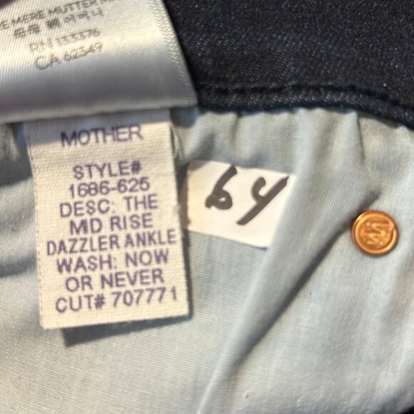Womens Mother Blue Dark Wash The Mid Rise Dazzler Now or Never Denim Jean 27 - Picture 13 of 14